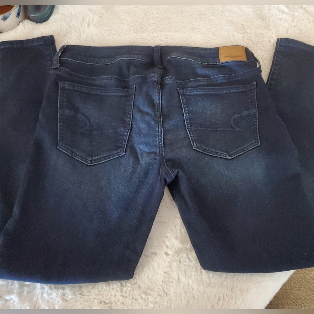 American Eagle outfitter jeggins size 12, dark blue, 86% cotton, super stretch - Picture 6 of 12